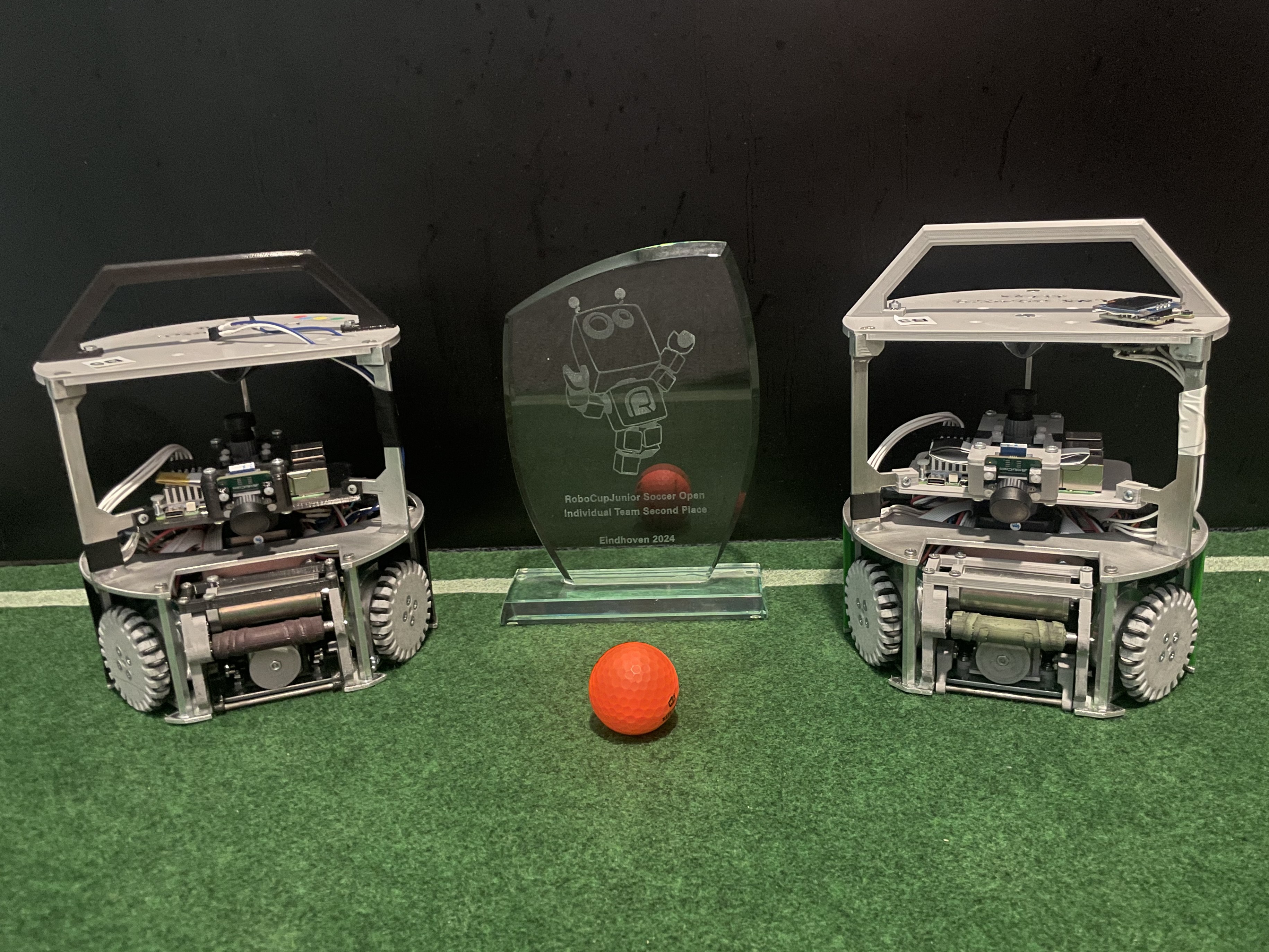 Robots with a trophy