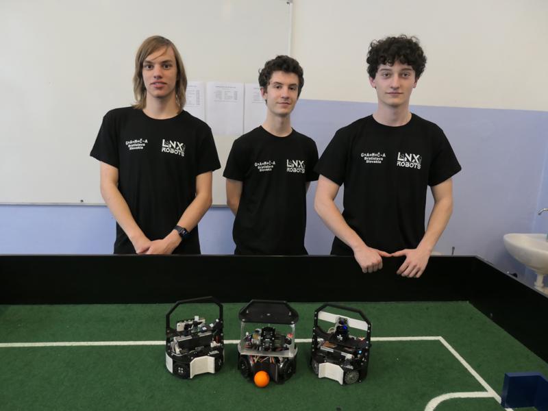 Our team with soccer robots